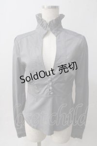 Ozz oneste / 前開きブラウス  グレー Y-25-06-01-089-OO-BL-SZ-ZY