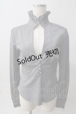 画像1: Ozz oneste / 前開きブラウス  グレー Y-25-06-01-089-OO-BL-SZ-ZY