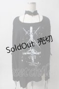 Moi-meme-Moitie / フォールクロス・チョーカー付きガーゼトップス MEN ブラック Y-25-06-01-090-MO-TO-SZ-ZY