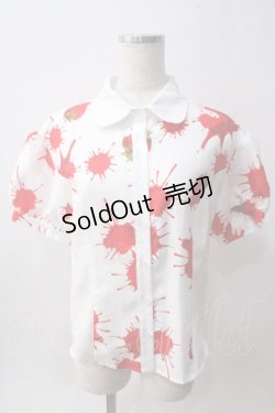 画像1: Drug Honey / ストロベリーブラッドブラウス  白 Y-25-06-01-091-PU-BL-SZ-ZY