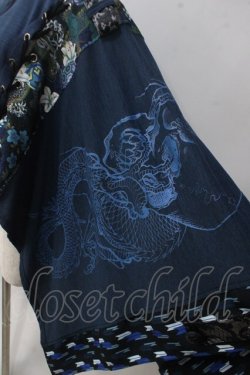 画像4: Qutie Frash / 和柄ポンチョ  ブルー Y-25-06-01-096-QU-JA-SZ-ZY