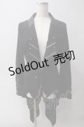 Ozz Croce / 衿ジップデザイン燕尾ジャケット  黒 Y-25-06-01-100-OO-JA-SZ-ZY