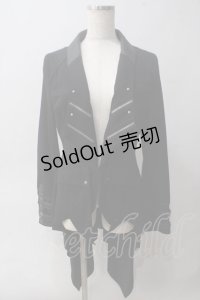 Ozz Croce / 衿ジップデザイン燕尾ジャケット  黒 Y-25-06-01-100-OO-JA-SZ-ZY