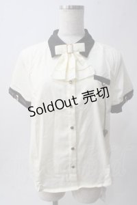 To Alice / ギアブローチ付きブラウス M キナリ Y-25-06-01-104-LO-BL-SZ-ZY