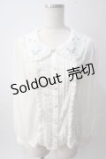 axes femme POETIQUE / 襟刺繍ブラウス M キナリ Y-25-06-01-108-AX-BL-SZ-ZY