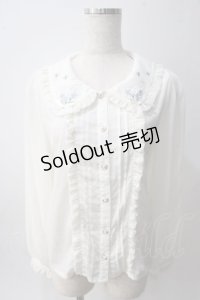 axes femme POETIQUE / 襟刺繍ブラウス M キナリ Y-25-06-01-108-AX-BL-SZ-ZY