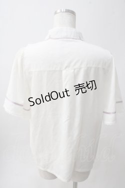 画像2: axes femme POETIQUE / フラワー刺繍襟半袖ブラウス M 生成り Y-25-06-01-109-AX-BL-SZ-ZY