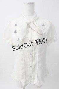 axes femme / シルエット柄ボータイブラウス M 生成り Y-25-06-01-110-AX-BL-SZ-ZY