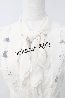 画像3: axes femme / シルエット柄ボータイブラウス M 生成り Y-25-06-01-110-AX-BL-SZ-ZY