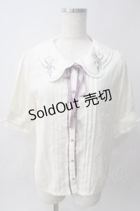 axes femme POETIQUE / チューリップ刺繍ブラウス M 生成り Y-25-06-01-111-AX-BL-SZ-ZY