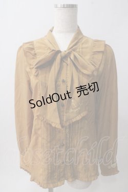 画像1: axes femme / フェミニンボータイブラウス/美女と野獣 M マスタード Y-25-06-01-113-AX-BL-SZ-ZY