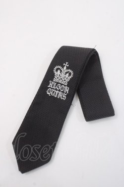 画像1: ALGONQUINS / 刺繍ネクタイ  黒 Y-25-06-01-015-AL-ZA-SZ-ZY