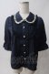画像1: axes femme POETIQUE / 薔薇モチーフ付ブラウス M 紺 Y-25-06-01-114-AX-BL-SZ-ZY (1)
