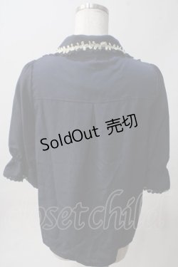 画像2: axes femme POETIQUE / 薔薇モチーフ付ブラウス M 紺 Y-25-06-01-114-AX-BL-SZ-ZY