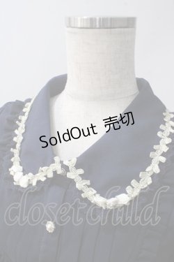 画像3: axes femme POETIQUE / 薔薇モチーフ付ブラウス M 紺 Y-25-06-01-114-AX-BL-SZ-ZY