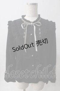 axes femme POETIQUE / フリルブラウス M 黒 Y-25-06-01-115-AX-BL-SZ-ZY