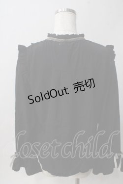 画像2: axes femme POETIQUE / フリルブラウス M 黒 Y-25-06-01-115-AX-BL-SZ-ZY