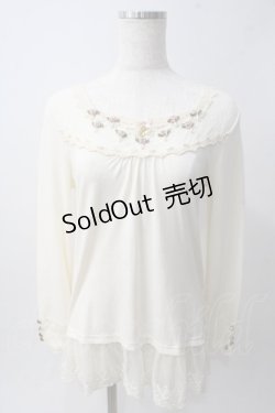 画像1: axes femme / バラモチーフインナープルオーバー M 生成り Y-25-06-01-116-AX-TS-SZ-ZY