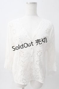 axes femme / スカラップ刺繍プルブラウス M 生成り Y-25-06-01-117-AX-BL-SZ-ZY