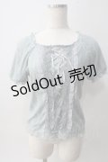 axes femme / 総レースビスチェ風プルオーバー M サックス Y-25-06-01-120-AX-TO-SZ-ZY