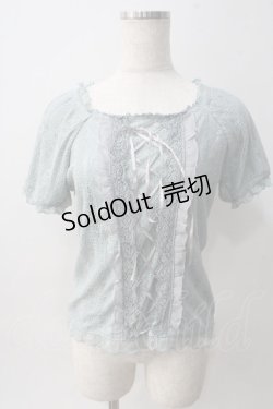 画像1: axes femme / 総レースビスチェ風プルオーバー M サックス Y-25-06-01-120-AX-TO-SZ-ZY