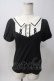 画像1: axes femme POETIQUE / 襟デザイン半袖カットソー M 黒 Y-25-06-01-121-AX-TO-SZ-ZY (1)
