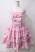 Angelic Pretty / Prettyフリルジャンパースカート  ピンク Y-25-06-01-123-AP-OP-SZ-ZY