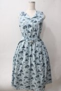 axes femme / ヌーベルジュイ柄ワンピース M サックス Y-25-06-01-139-AX-OP-SZ-ZY