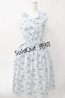 画像1: axes femme / ヌーベルジュイ柄ワンピース M サックス Y-25-06-01-139-AX-OP-SZ-ZY