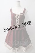 axes femme POETIQUE / 裾刺繍ワンピース M ワイン Y-25-06-01-142-AX-OP-SZ-ZY