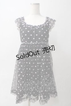 画像1: MILK / ハートチュールベビードール  ブラック×ピンクハート Y-25-06-01-144-ML-OP-SZ-ZY