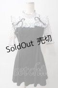Rojita / ハートドットレースアップ半袖ワンピース F ブラック Y-25-06-01-145-LO-OP-SZ-ZY