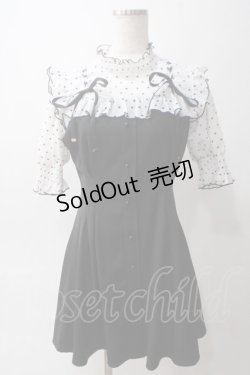 画像1: Rojita / ハートドットレースアップ半袖ワンピース F ブラック Y-25-06-01-145-LO-OP-SZ-ZY