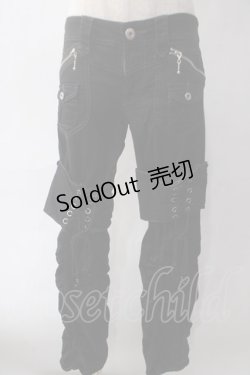 画像1: ALGONQUINS / シャーリングパンツ  黒 Y-25-06-01-164-AL-PA-SZ-ZY