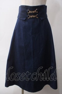 画像1: axes femme / ビット付ハイウエストスカート  デニム Y-25-06-01-169-AX-SK-SZ-ZY