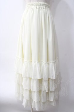 画像1: ATELIER PIERROT / Four-Tiered Ruffle Chiffon Skirt  アイボリー Y-25-06-01-179-EL-SK-SZ-ZY