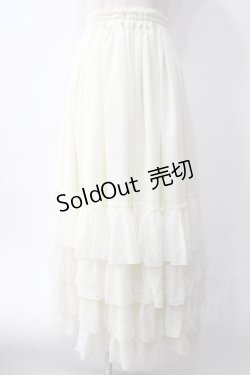 画像1: ATELIER PIERROT / Four-Tiered Ruffle Chiffon Skirt  アイボリー Y-25-06-01-179-EL-SK-SZ-ZY