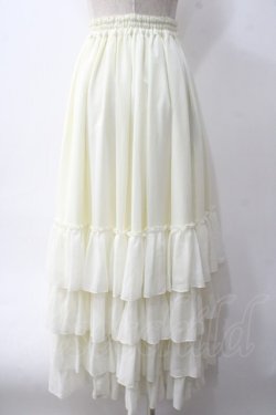 画像2: ATELIER PIERROT / Four-Tiered Ruffle Chiffon Skirt  アイボリー Y-25-06-01-179-EL-SK-SZ-ZY