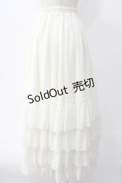 画像2: ATELIER PIERROT / Four-Tiered Ruffle Chiffon Skirt  アイボリー Y-25-06-01-179-EL-SK-SZ-ZY