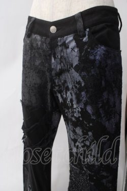 画像4: NAOTO SEVEN / 異素材プリントパンツ  黒×青 Y-25-06-01-180-HN-PA-SZ-ZY