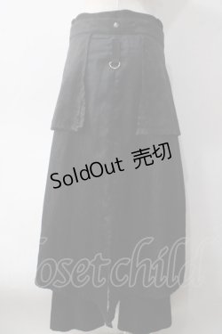 画像2: Sixh / ジャガードオーバースカート付編上げパンツ  黒 Y-25-06-01-183-HN-PA-SZ-ZY