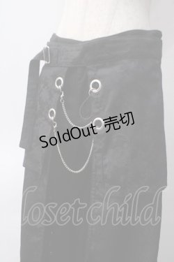 画像3: Sixh / ジャガードオーバースカート付編上げパンツ  黒 Y-25-06-01-183-HN-PA-SZ-ZY