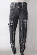 Ozz Croce / ベルトデザインストレッチパンツ  グレー Y-25-06-01-184-OO-PA-SZ-ZY