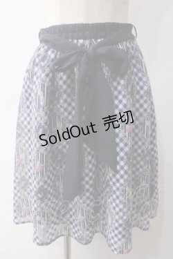 画像1: axes femme POETIQUE / ラビットブーケ柄スカート M 紺 Y-25-06-01-190-AX-SK-SZ-ZY