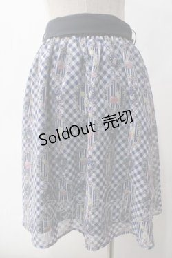 画像2: axes femme POETIQUE / ラビットブーケ柄スカート M 紺 Y-25-06-01-190-AX-SK-SZ-ZY