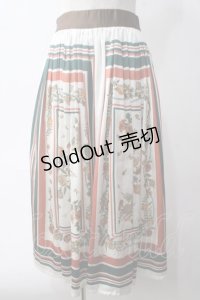axes femme / スカーフ柄スカート M 生成り Y-25-06-01-191-AX-SK-SZ-ZY