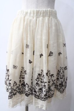 画像1: axes femme / 蝶刺繍チュールスカート M 生成り Y-25-06-01-193-AX-SK-SZ-ZY