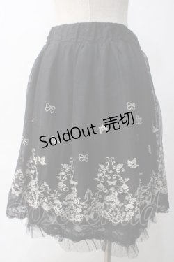 画像2: axes femme / 蝶刺繍チュールスカート M 黒 Y-25-06-01-195-AX-SK-SZ-ZY