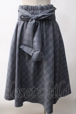 画像2: axes femme / コルセット風ベルトスカート M 紺 Y-25-06-01-197-AX-SK-SZ-ZY