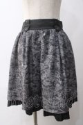axes femme / トラベル柄スカート M 黒 Y-25-06-01-198-AX-SK-SZ-ZY